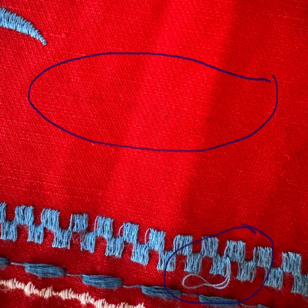 Anthropologie Akemi + Kin Red Sleeveless Embroidered Shift Dress Linen Blend M - Picture 7 of 8